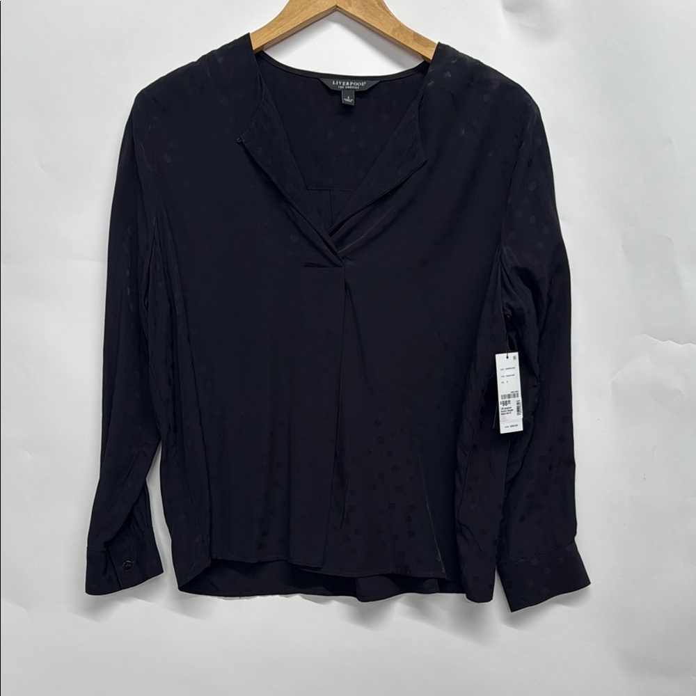Liverpool Black Tonal Dot Blouse